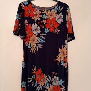 Floral Print Short Sleeve Dress